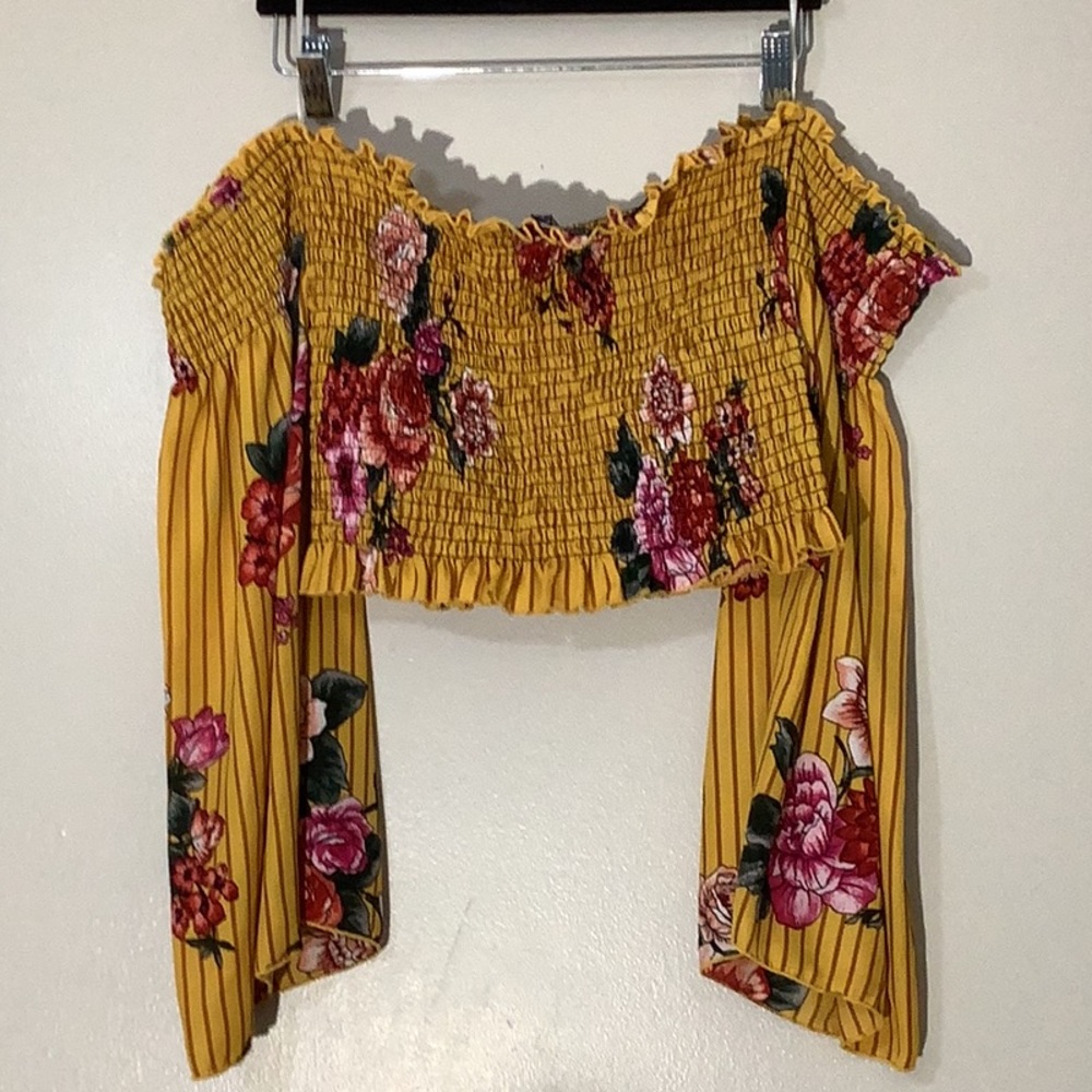 Up & Downs Yellow Crop Top